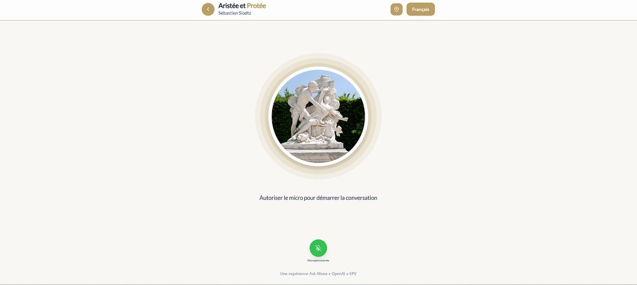  Pour discuter avec Aristée et Protée dans le jardin du château de Versailles, un clic suffit - Capture d'écran ©Mélina Loupia pour Clubic