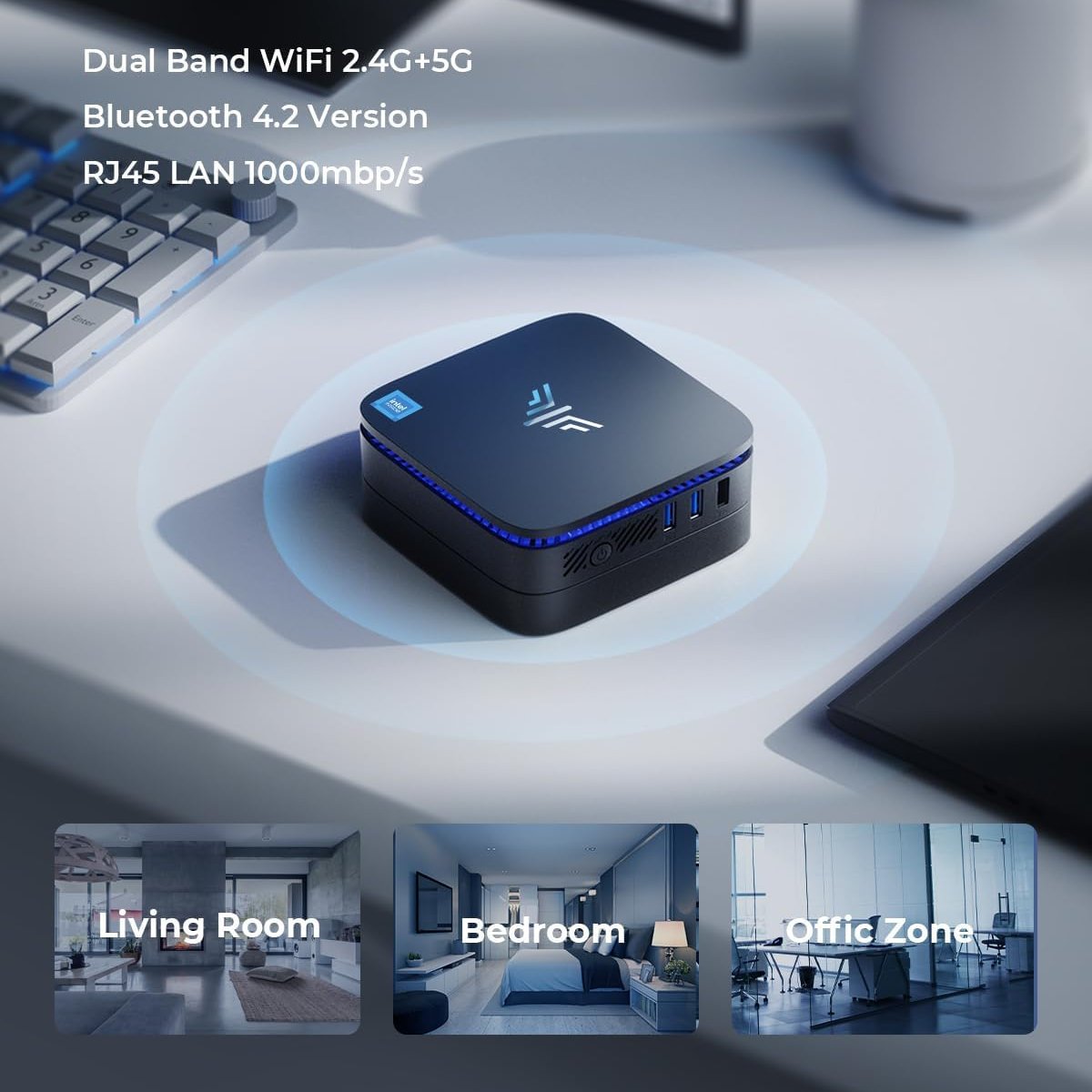 NiPoGi insiste logiquement sur la connectivité de son PC : Ethernet, Wi-Fi et BT. ©NiPoGi