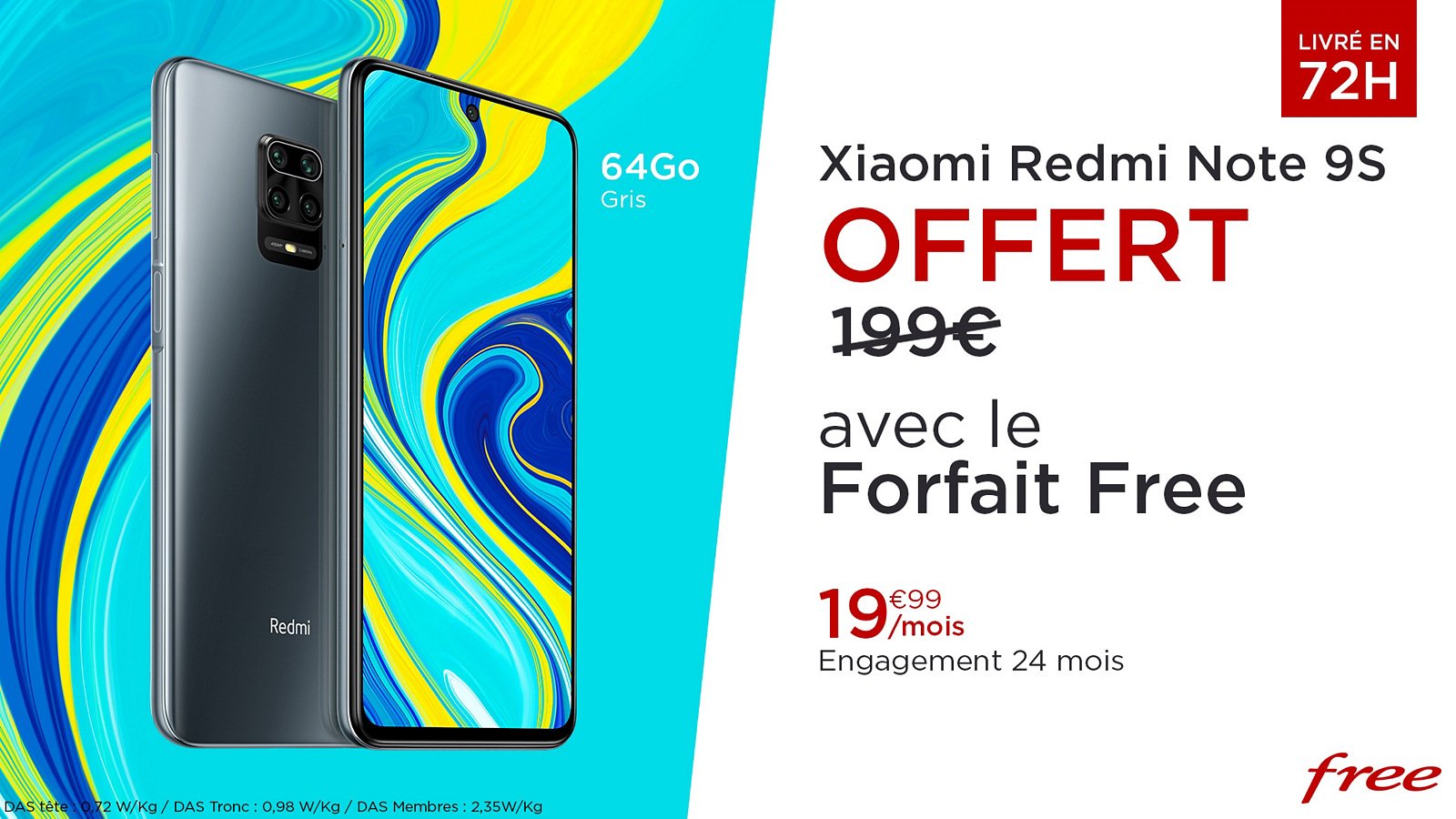 Forfait Free avec Xiaomi Redmi Note 9S
