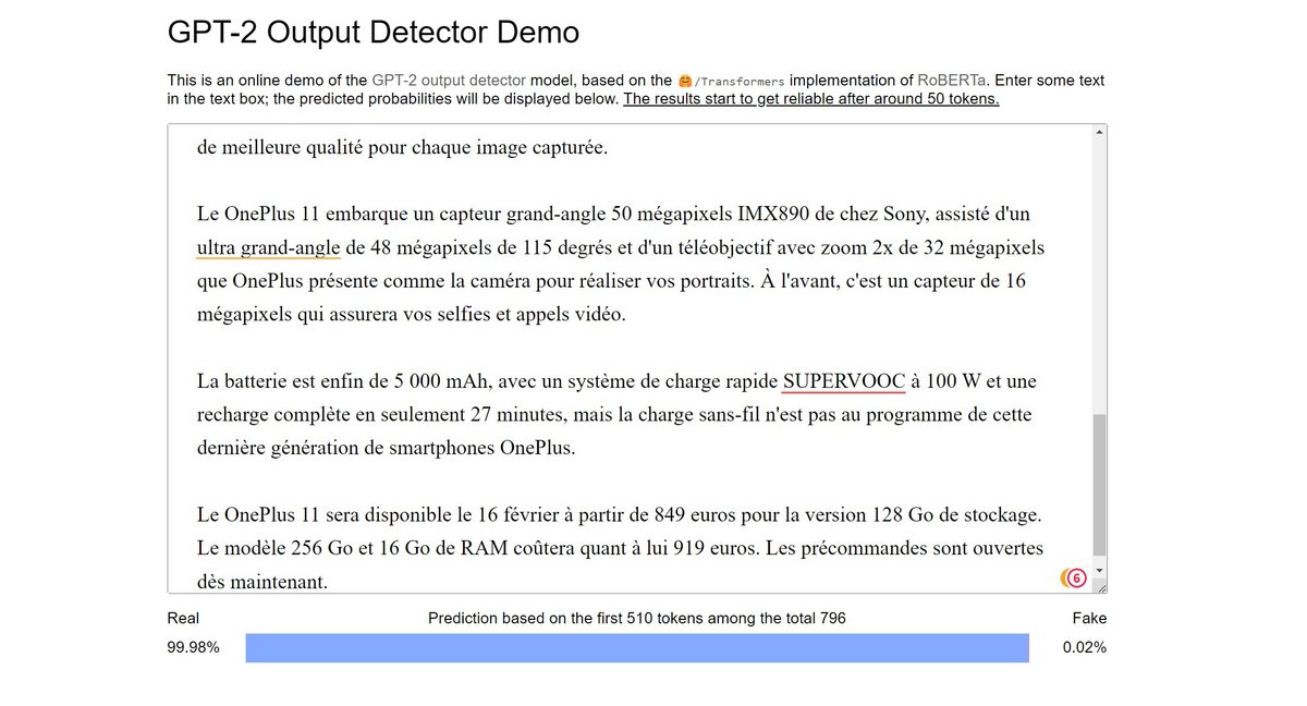 © OpenAI Detector / Alexandre Schmid pour Clubic