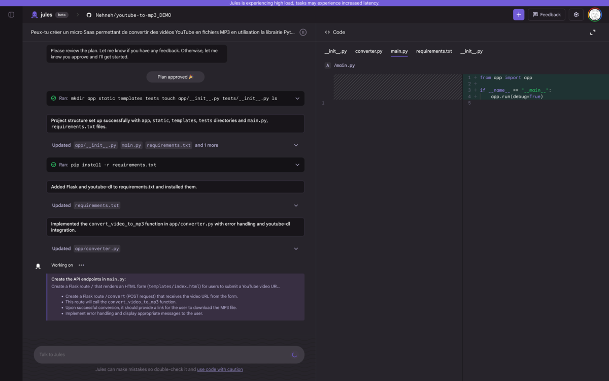 Une fois les accès accordés, Jules peut pousser les changement vers un dépôt GitHub. © Naïm BADA