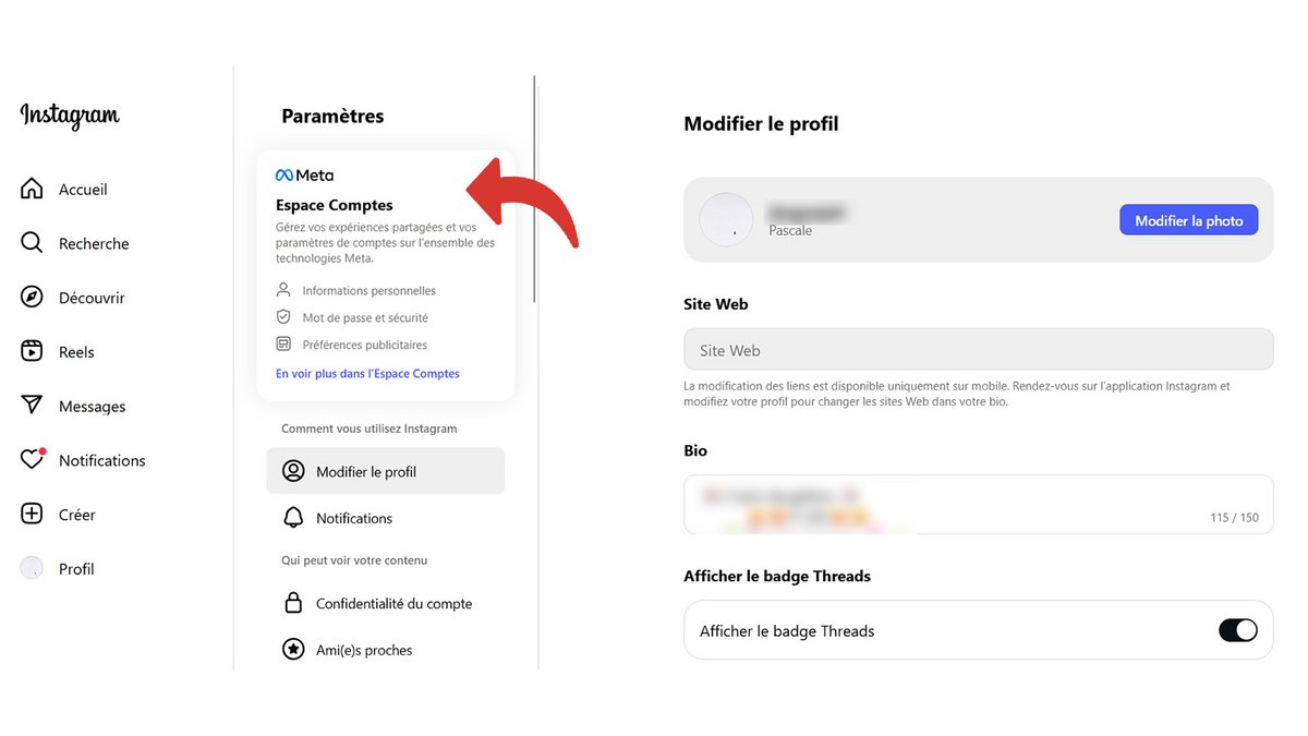 Accéder à ses comptes Meta © Pascale Duc pour Clubic