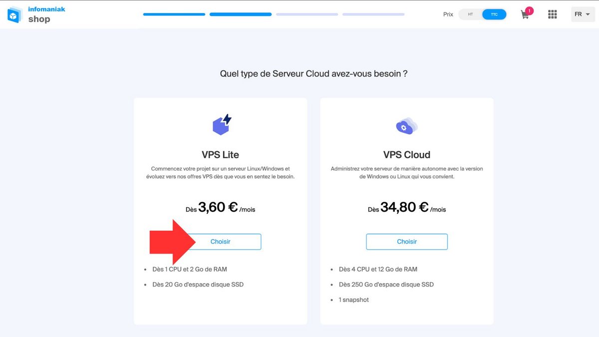 Choisissez la formule VPS Lite. ©Infomaniak