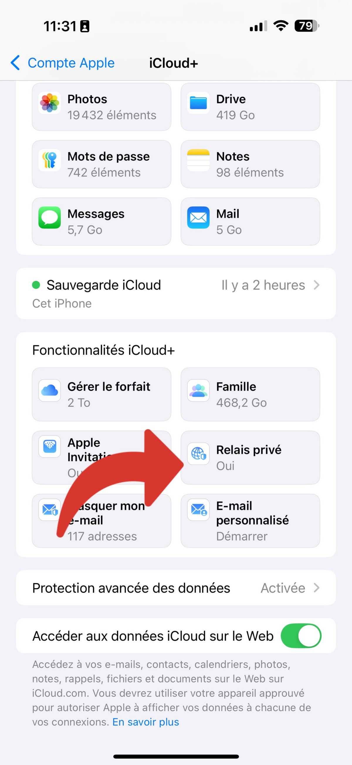 Apple Confidentialité relais privé