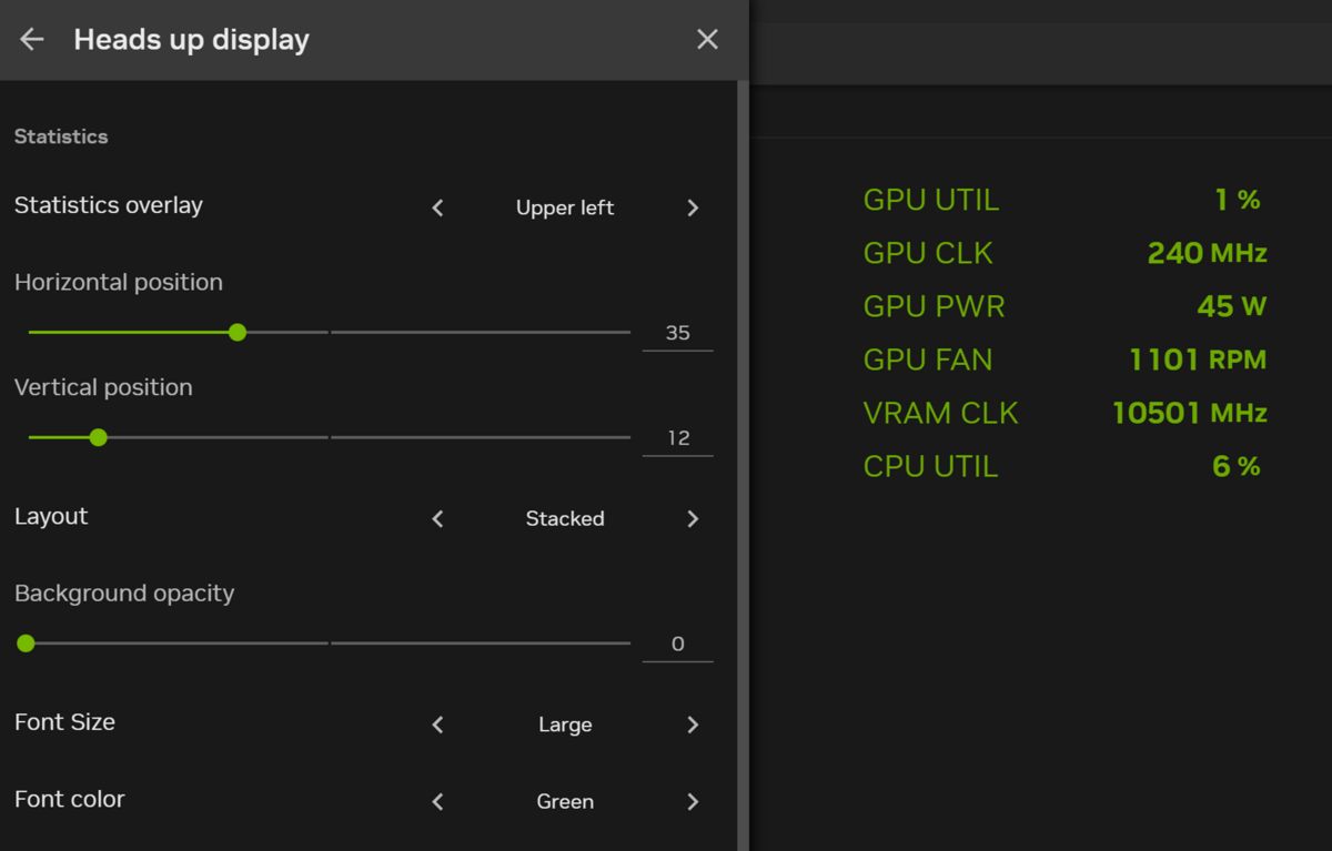 Le HUD in-game se veut plus configurable. © NVIDIA