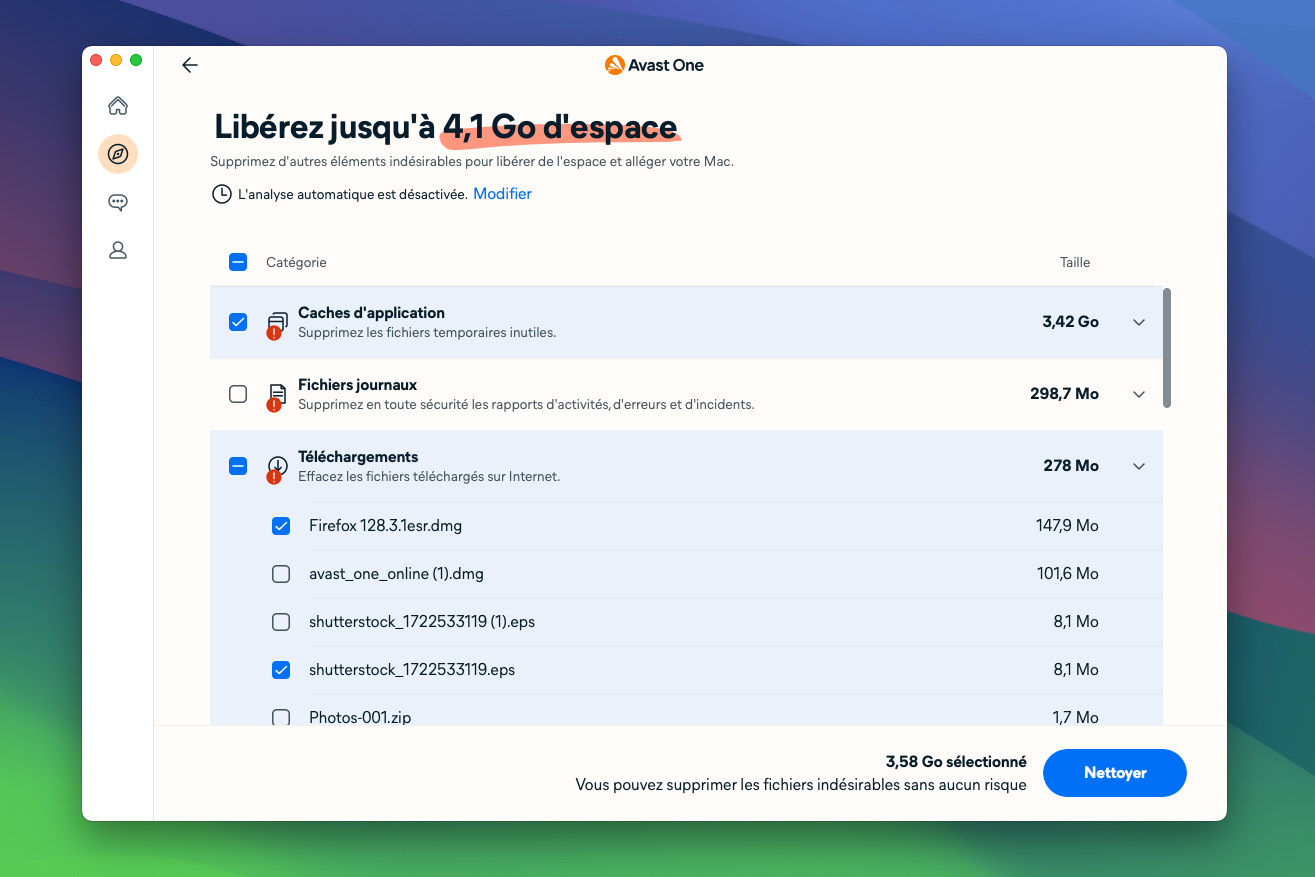 Grâce au nettoyeur de disque Avast One, vous libérez de l'espace de stockage sur vos disques et améliorez les performances de votre ordinateur © Clubic