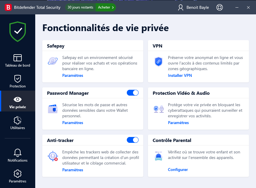 Bitdefender Vie Privée