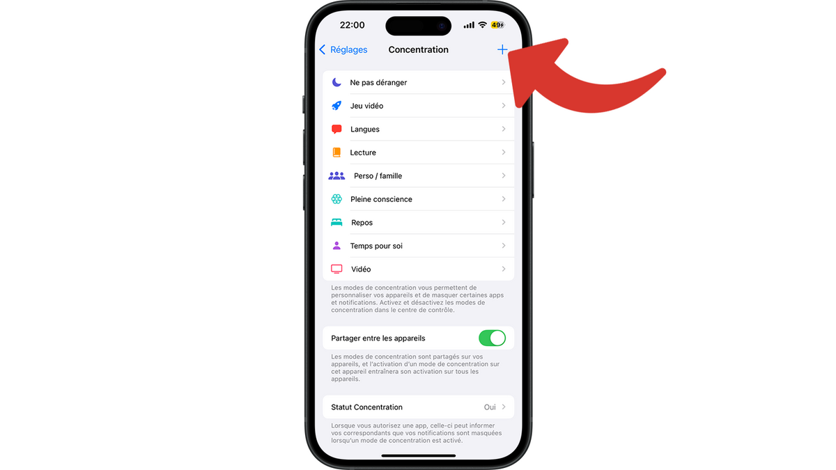 Ajouter un nouveau mode de concentration © Clubic