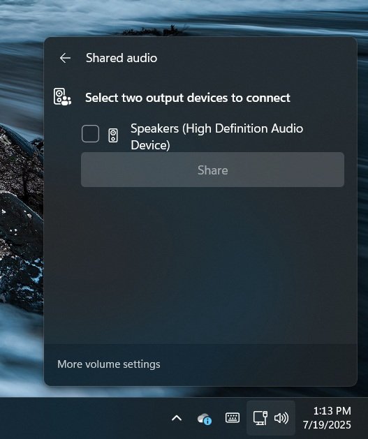 Audio partagé, Windows 11 - © X/Phantom