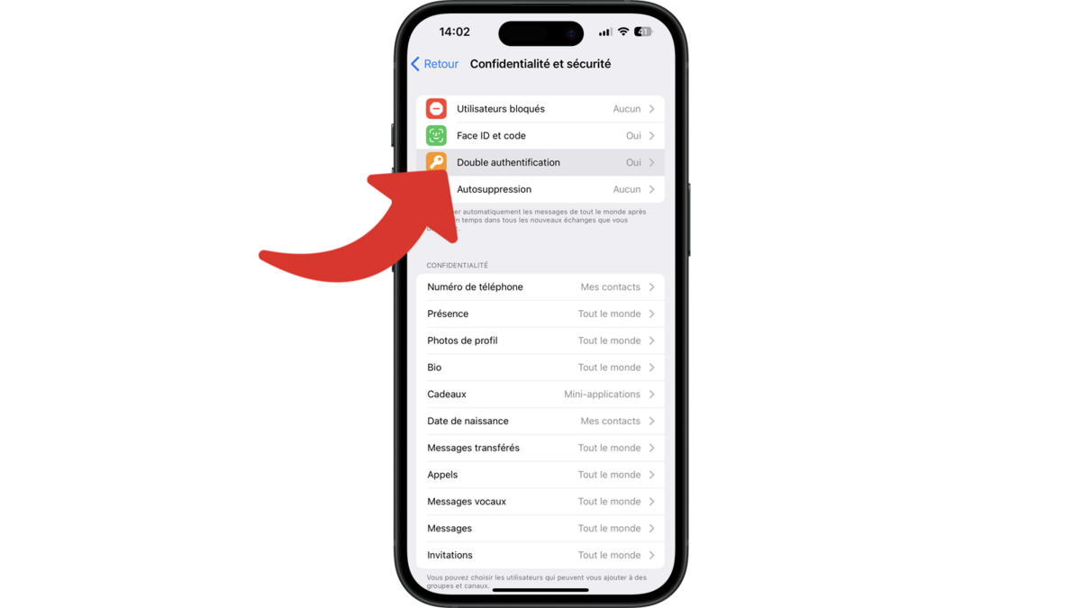 Accéder aux réglages de la double authentification de Telegram © Clubic