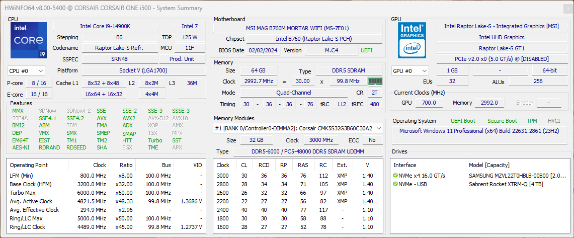 HWiNFO est l'occasion de faire le point sur la configuration © Nerces pour Clubic