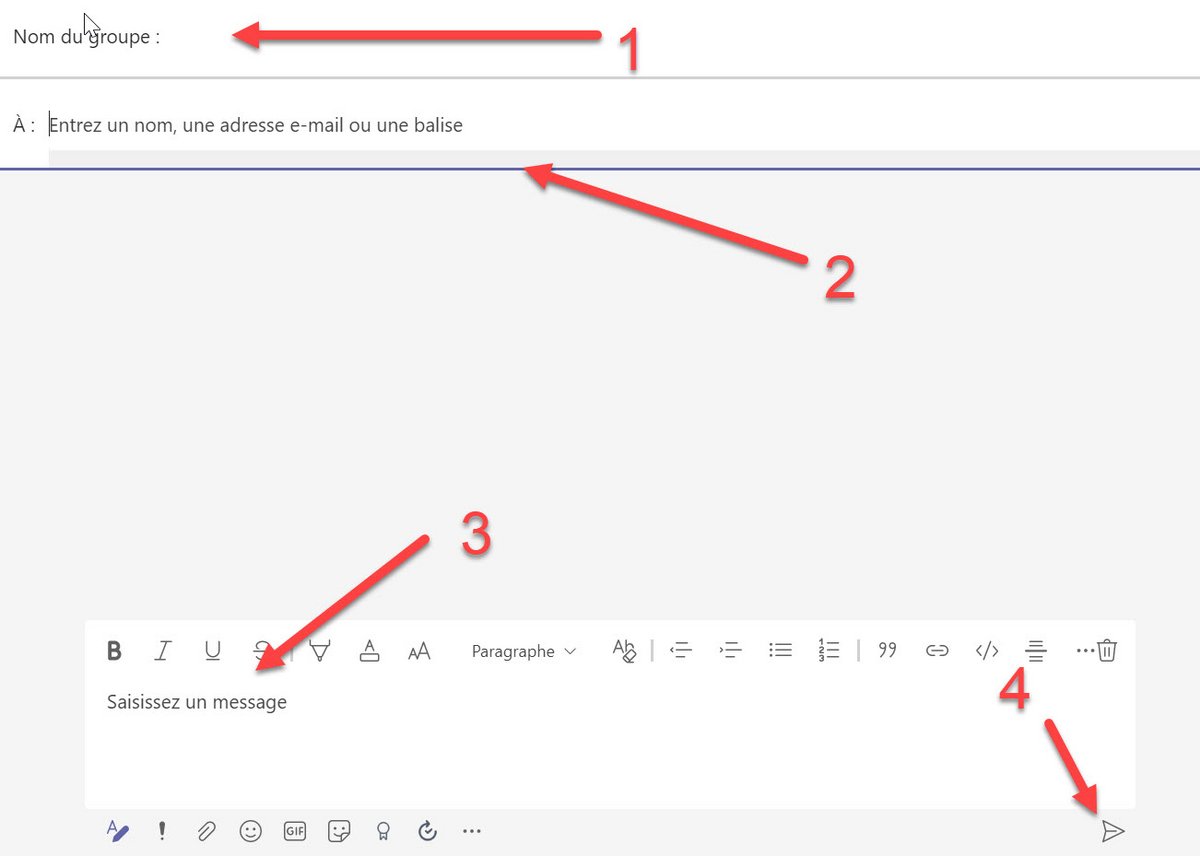 Microsoft Teams conversations de groupe