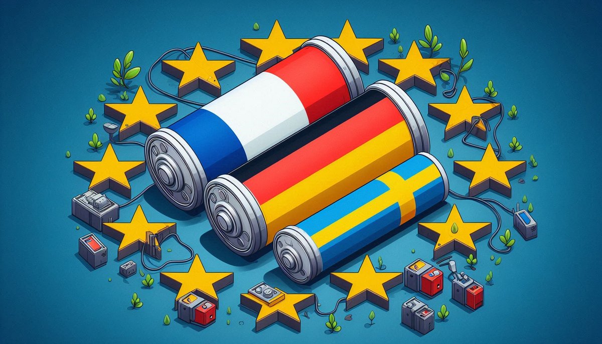 La France, l'Allemagne et la Suède veulent que l'UE se mobilise pour assurer son indépendance sur les batteries électriques  © Microsoft Designer, pour Clubic