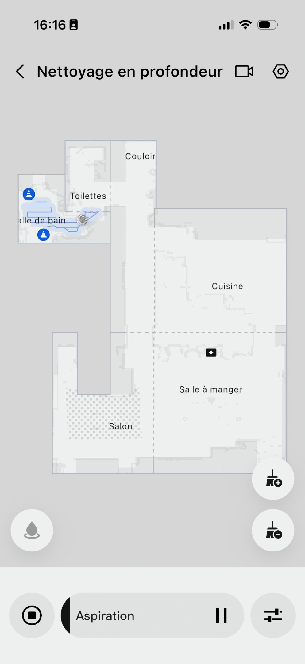 DJI Romo nettoyage app