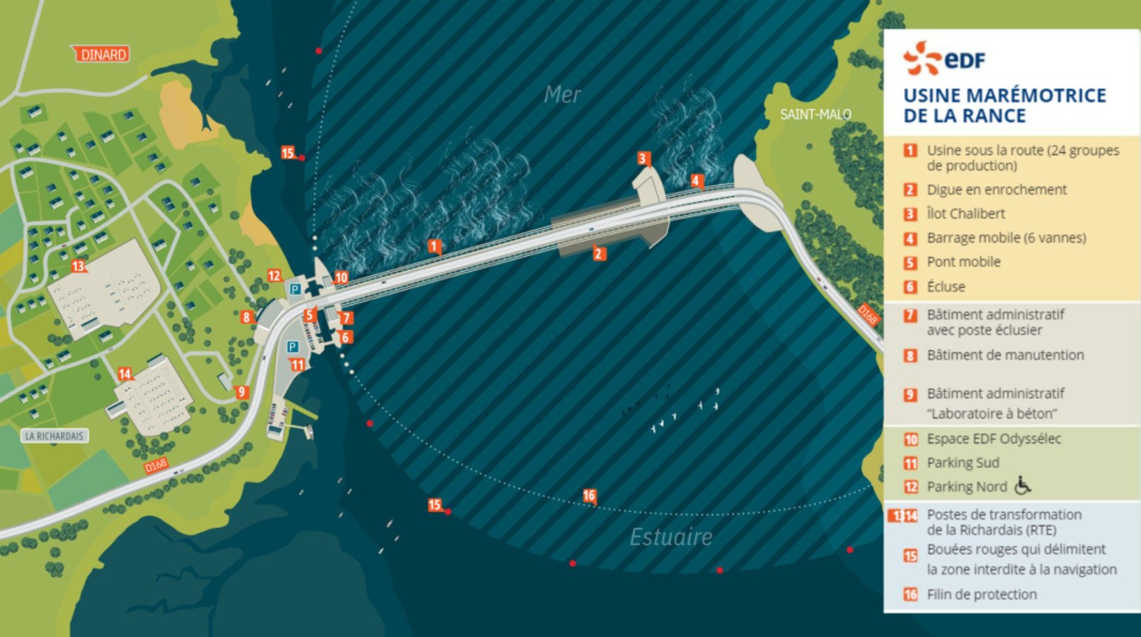 Le plan de l'usine et de ses alentours. © EDF