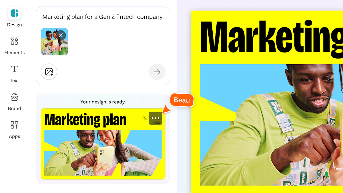 La nouvelle intégration d’Affinity à Canva permet d’importer facilement ses créations avec calques et effets préservés, tout en profitant des outils d’IA de Canva pour adapter, animer et décliner les visuels automatiquement - © Canva | Affinity