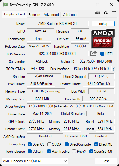 La Gainward GeForce RTX 5060 Ti Python III 16 Go vue par GPU-Z. ©Nerces pour Clubic
