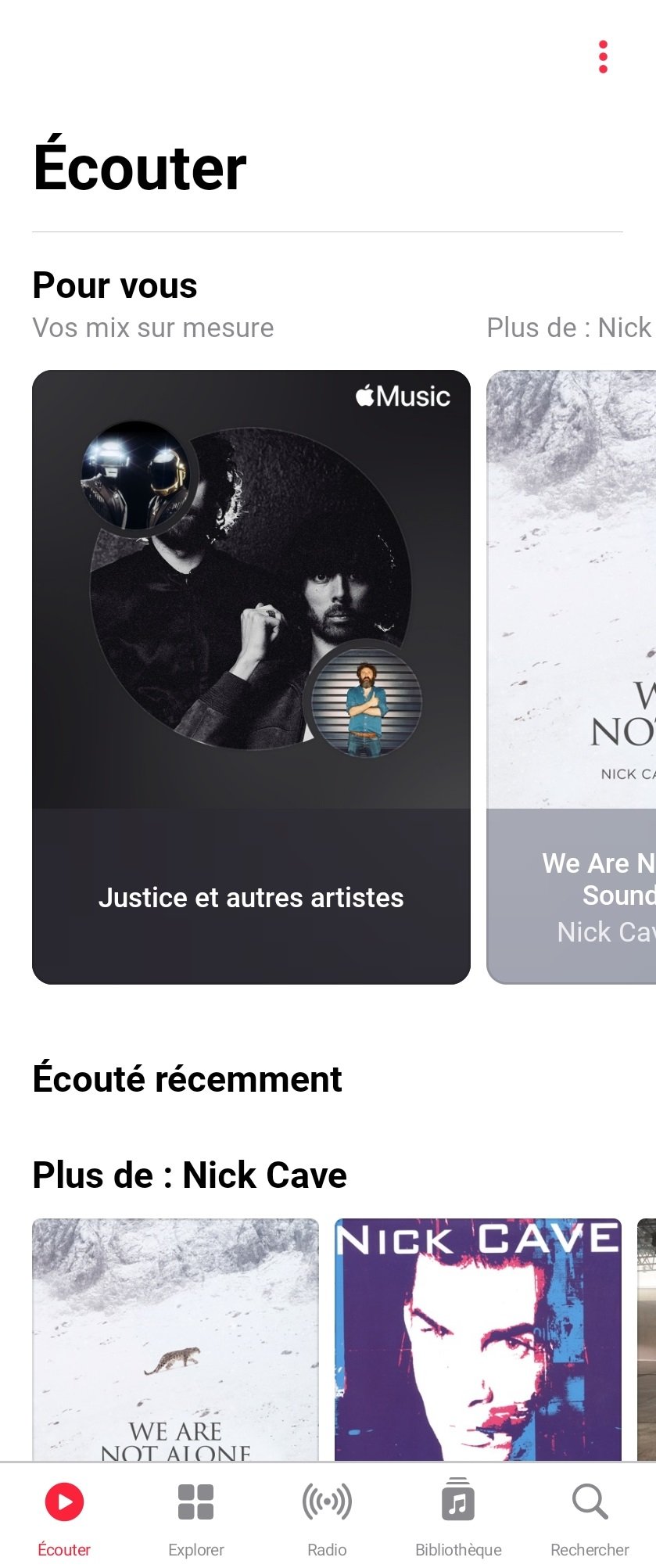 Apple Music - L'onglet Ecouter