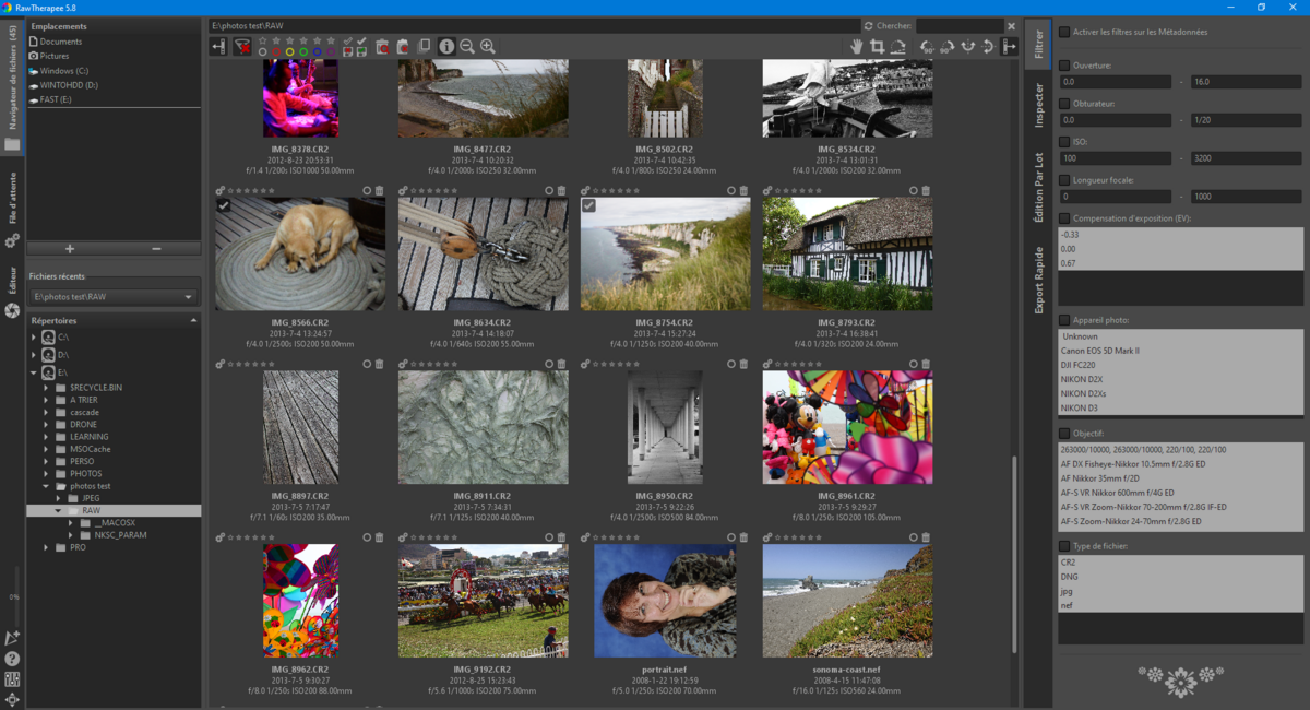 Filtres sur RawTherapee