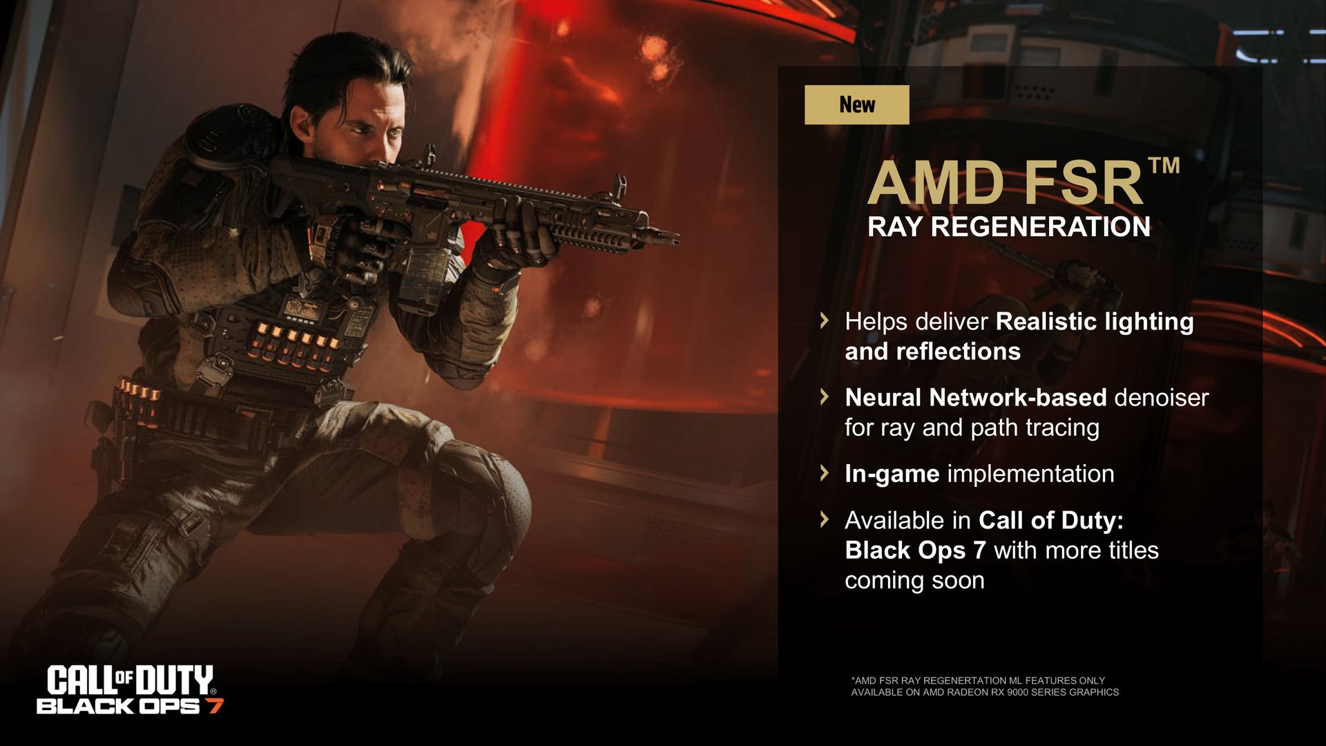 Call of Duty: Black Ops 7 est le premier jeu FSR Ray regeneration. ©AMD