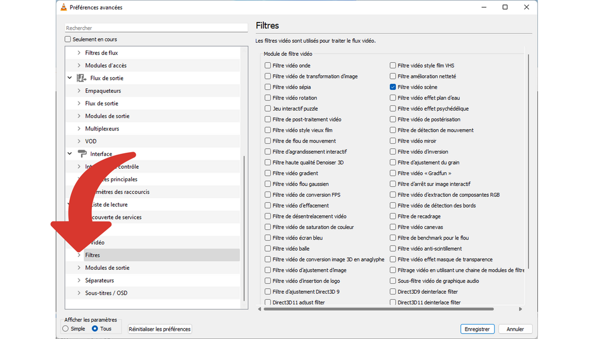 Accéder aux réglages des différences filtres vidéo © Clubic