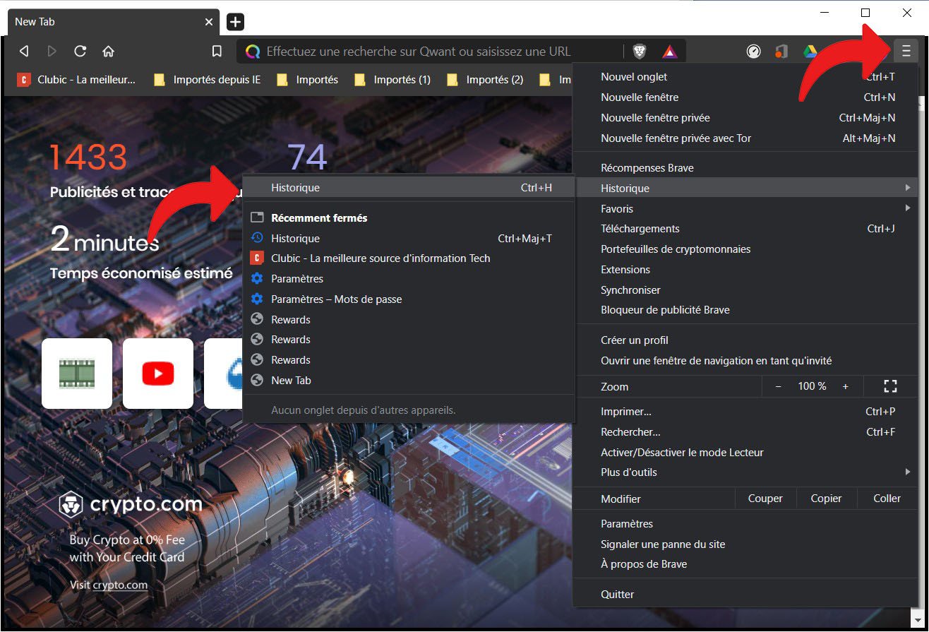 supprimer sites brave 1