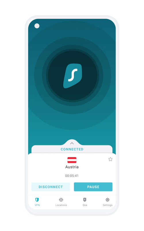 Surfshark - L'interface de connexion