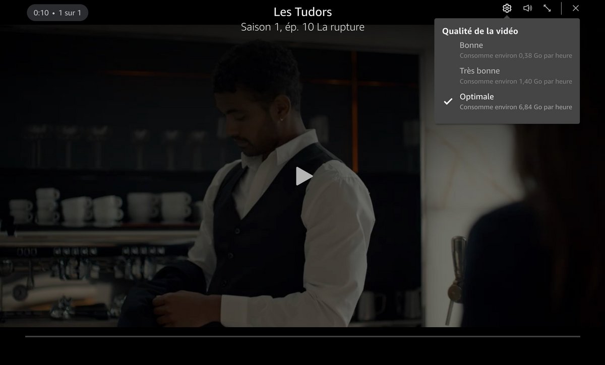 Vous pouvez choisir la qualité de votre vidéo © Amazon