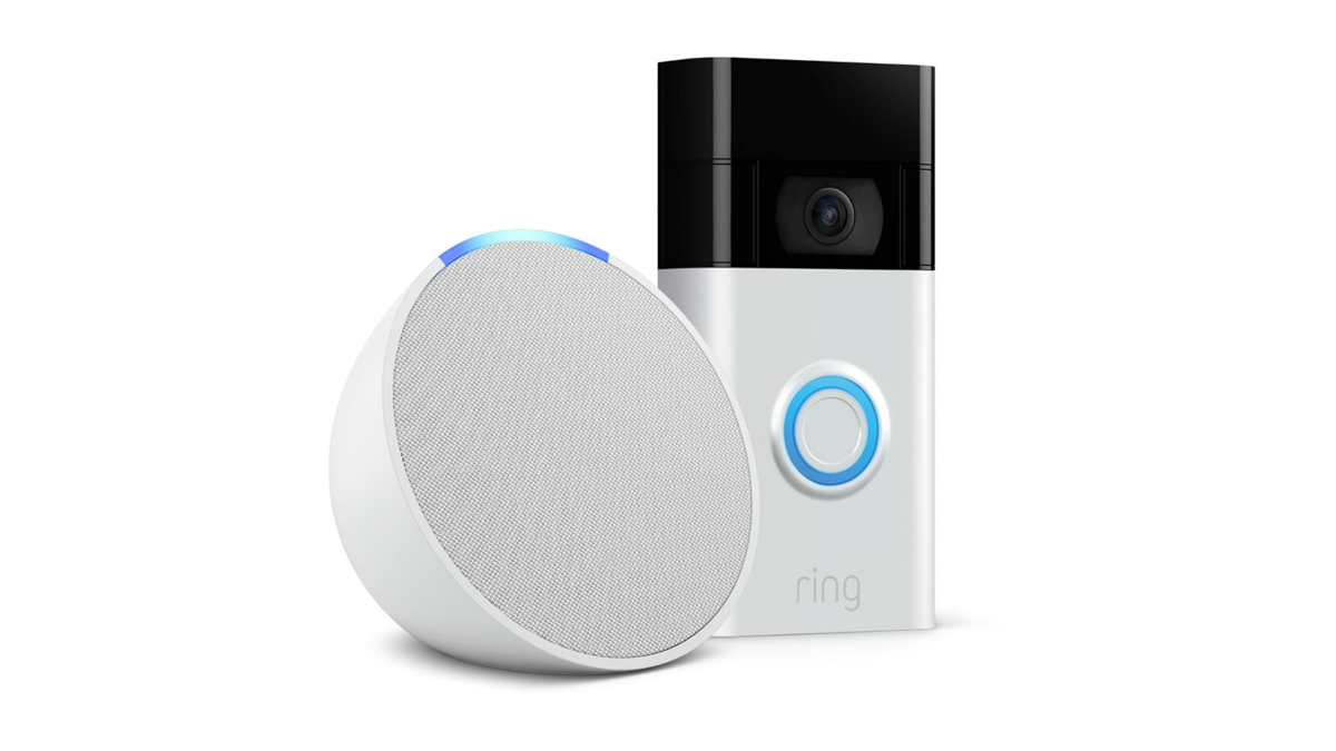 L'Echo Pop et la Ring Video Doorbell 2, compatibles avec l'assistant vocal Alexa. ©️ Amazon