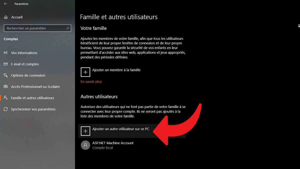 Windows 10 créer compte invité