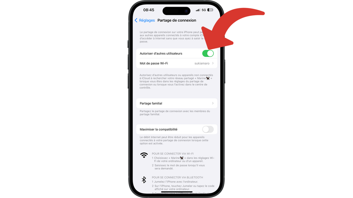 Activer le partage de connexions sur votre iPhone © Clubic