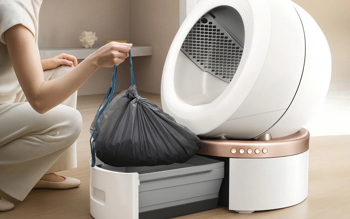 Cette litière autonettoyante promet 15 jours d'autonomie. ©Mova