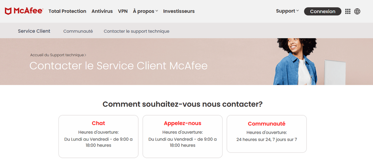 McAfee Identity Theft Protection - Le support client