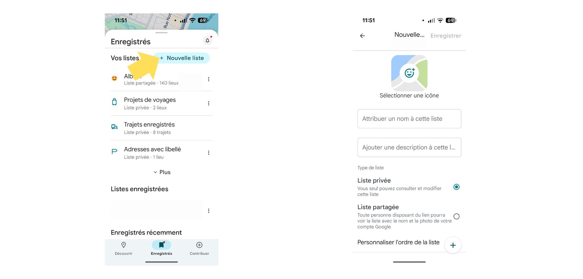 Créez des listes personnalisées. ©Google