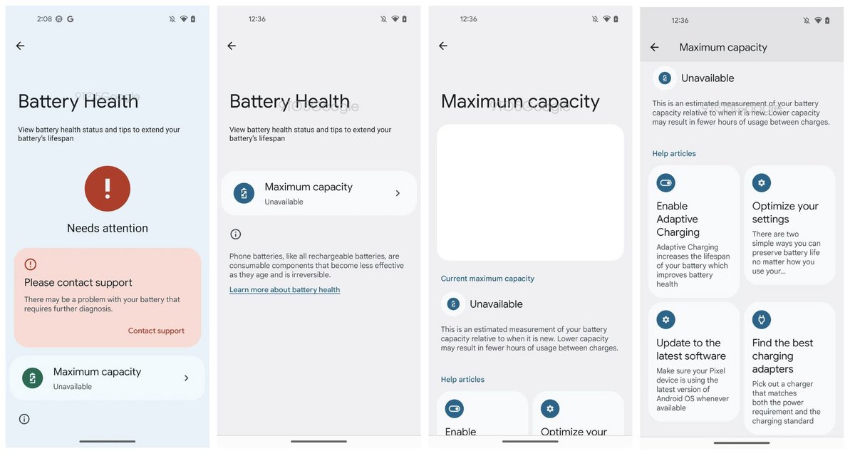 La page « Santé de la batterie » visible dans la version bêta d'Android 16 © 9to5Google