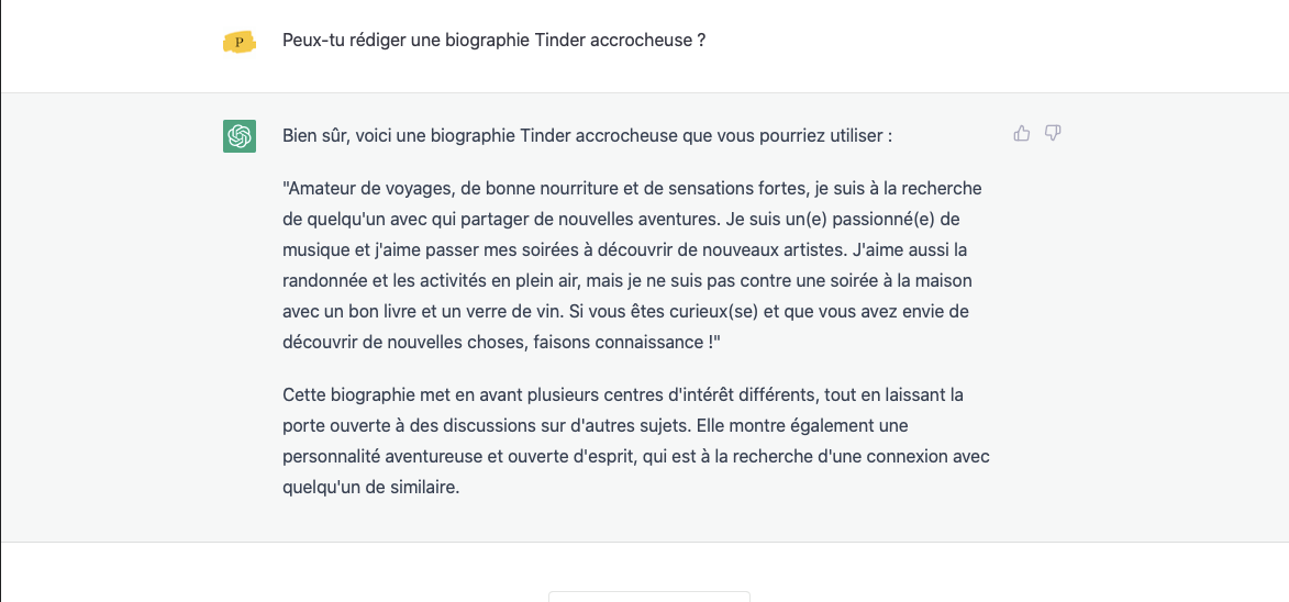 ChatGPT Tinder