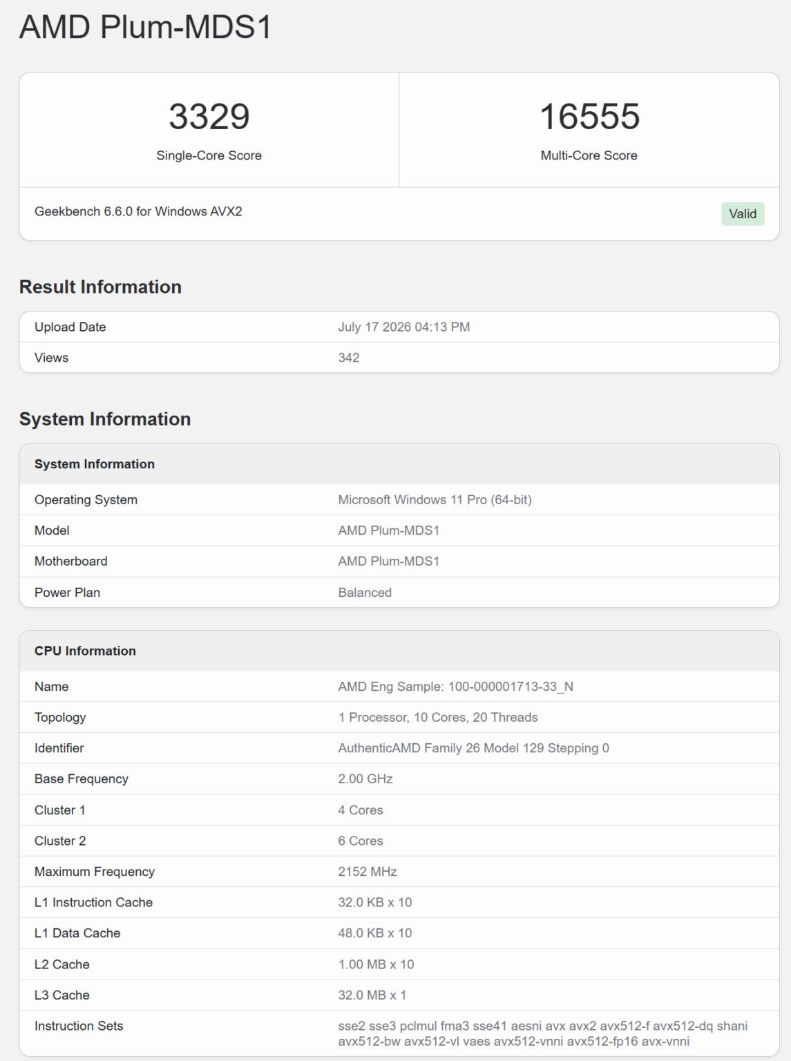 De nouvelles fuites Medusa Point sur les bases Geekbench. © VideoCardz