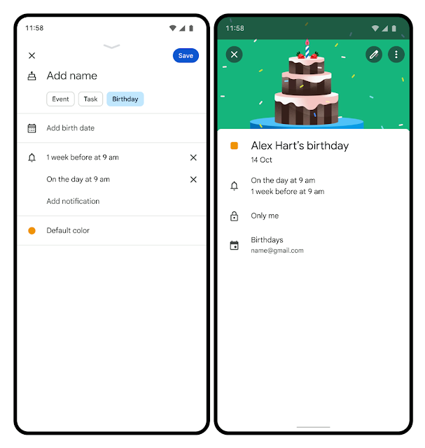 Une option « Anniversaire » sera désormais disponible lors de la configuration d'un événement récurrent © Google