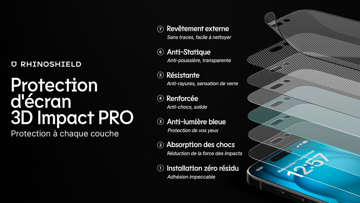 Protégez votre écran en plus de votre smartphone ©Rhinoshield