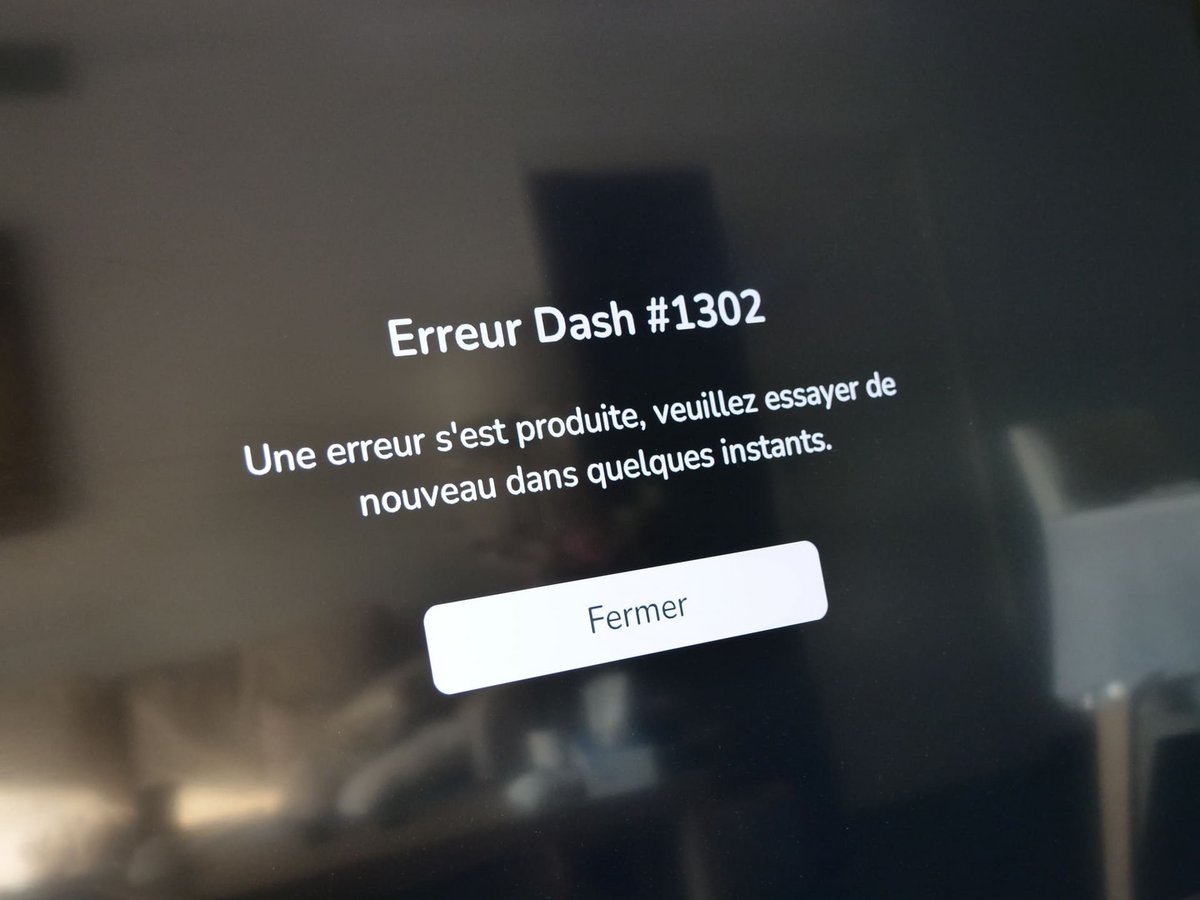 L'erreur dash en question, vendredi soir sur les Freebox © Alexandre Boero / Clubic