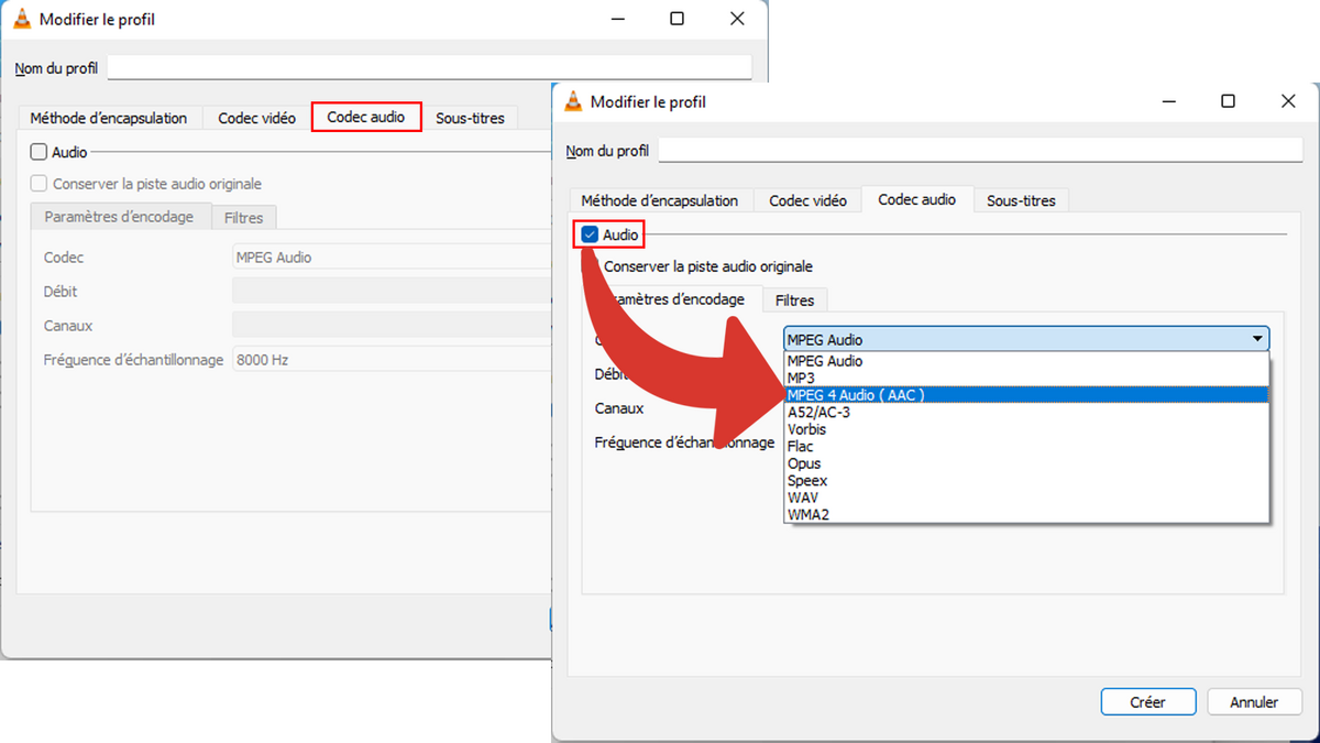 Définir le codec audio © Clubic