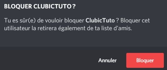 discord bloquer compte serveur