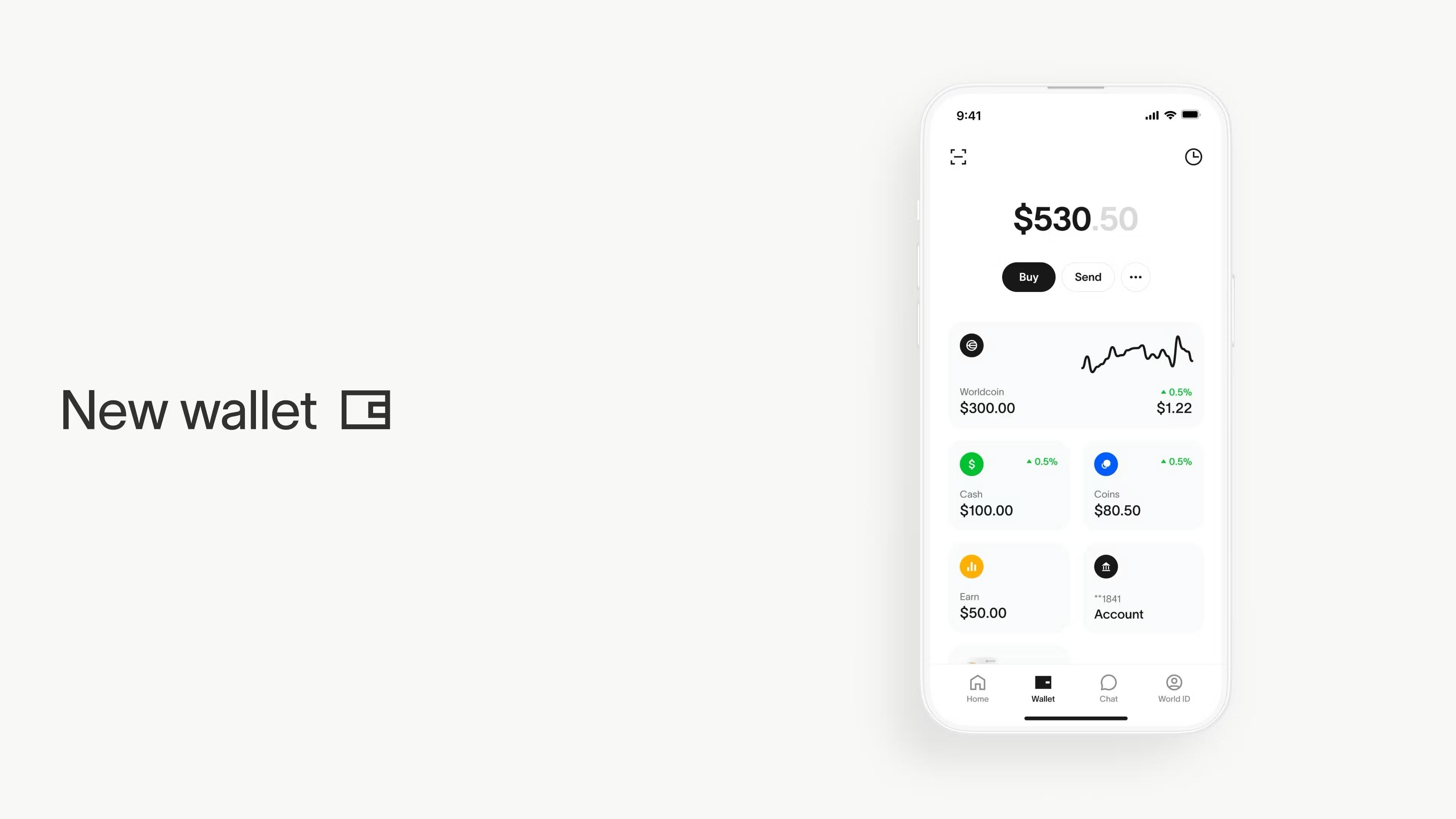 Porte-monnaie crypto de l'application. © World