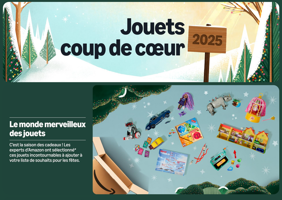 Chez Amazon, tout est fait pour faciliter le shopping de dernière minute. Ici, une sélection de jouets livrables très rapidement. ©Clubic