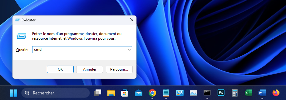 Windows 11 - Initier "cmd"