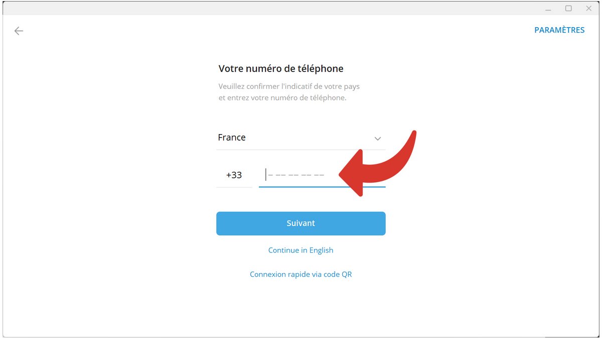 Saisir ici le numéro de téléphone lié à votre compte Telegram © Axel Reghis pour Clubic