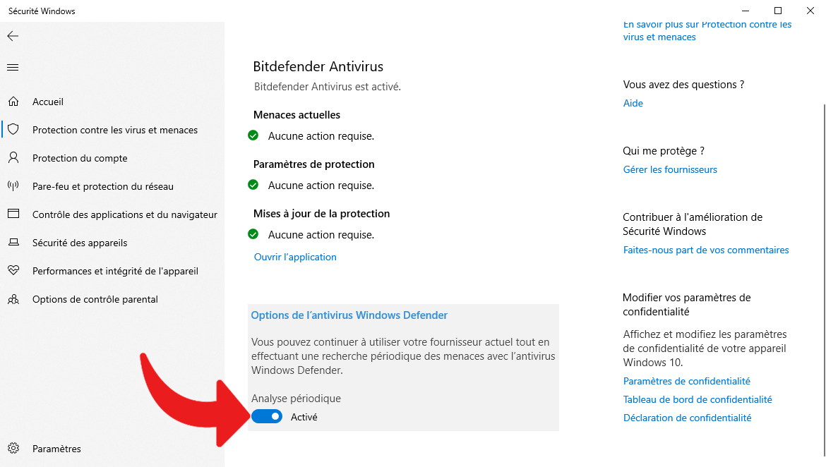 Configurer Windows Defender avec un autre antivirus - 1