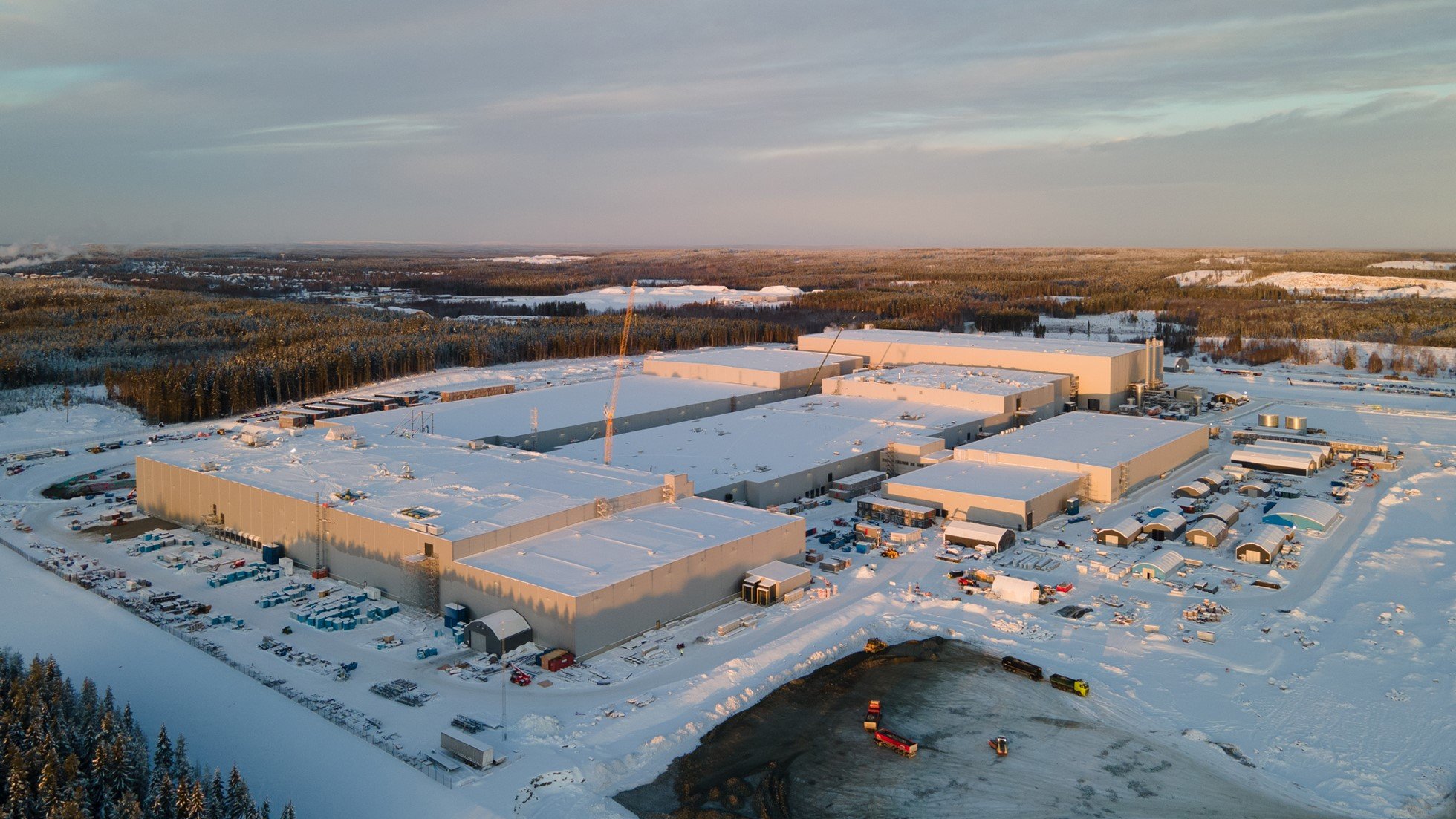 Une usine de Northvolt enneigée © Northvolt