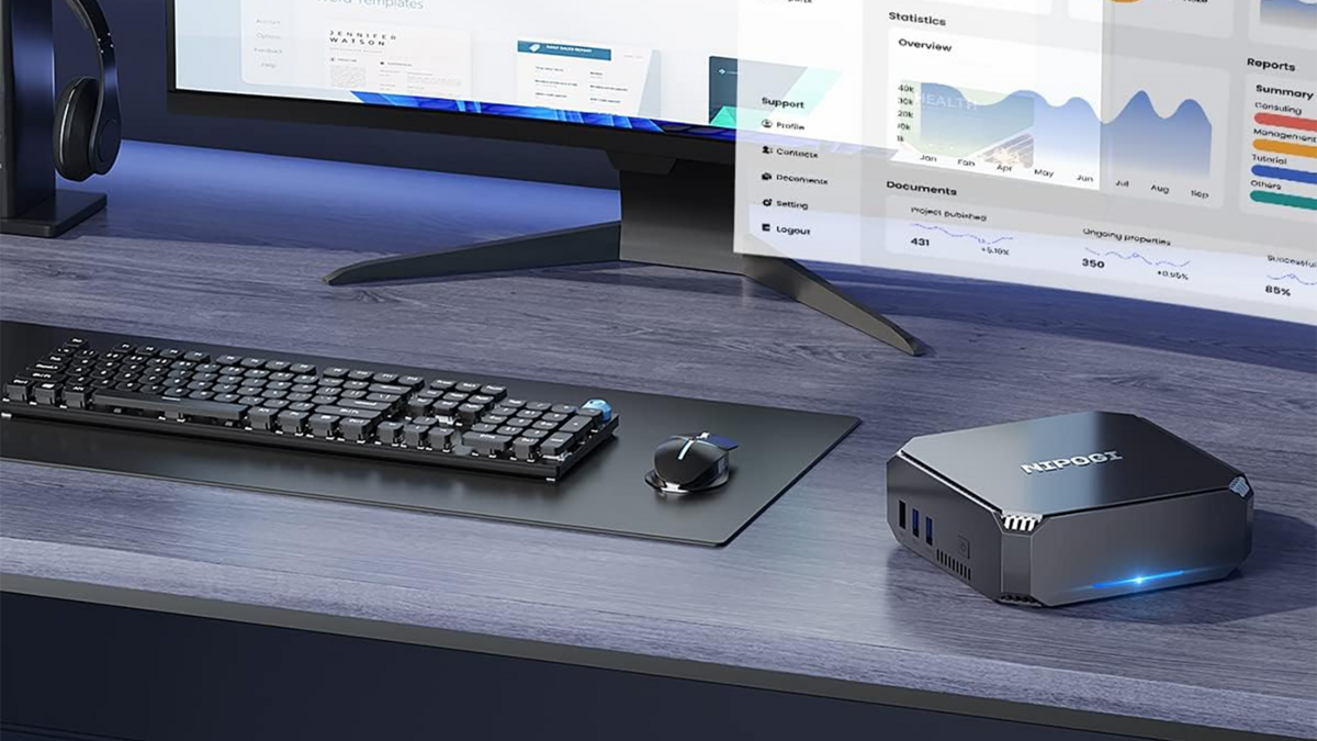 Le mini PC est facile à placer sur un bureau 