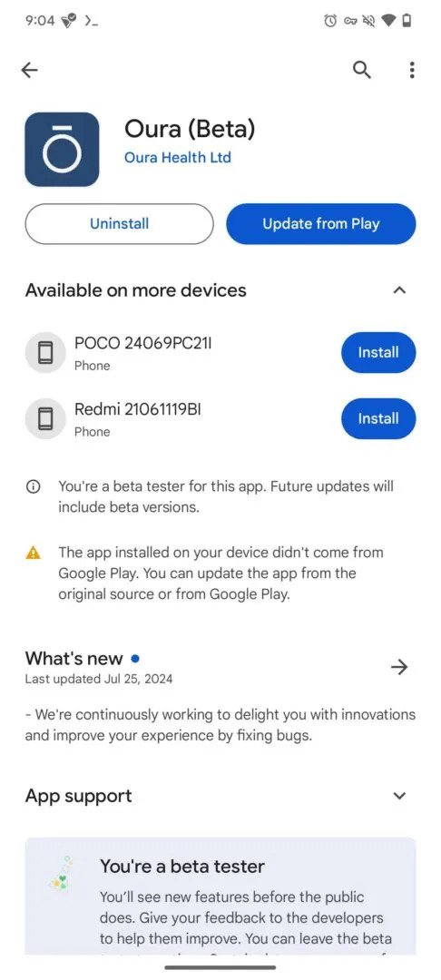 Une alerte vous indiquera que vous pouvez installer une mise à jour même si l'application ne provient pas du Play Store © Android Authority